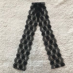 Black Lace Narrow Scarf